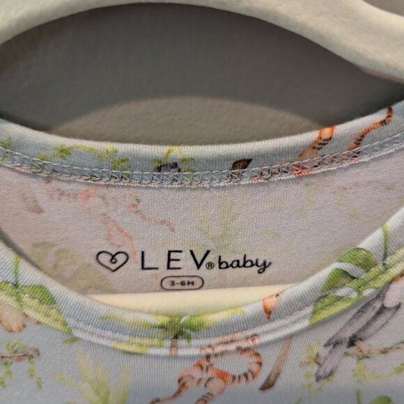 LEV Baby Bamboo Bubble Romper, Pink Rose Print Baby 3-6 mo - Picture 2 of 2